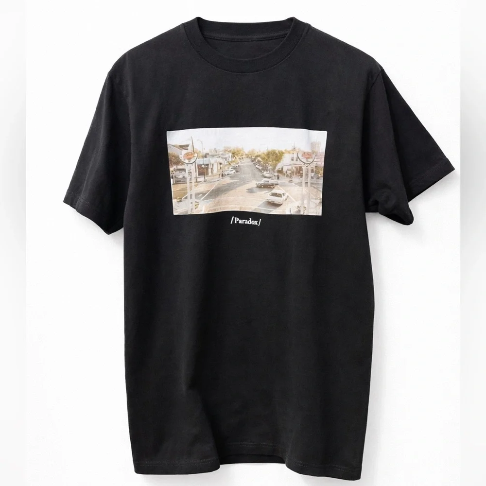 Black Graphic Tee M Streetwear Urban Photo Print T-Shirt